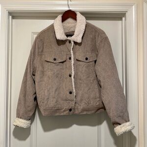 Jade & Ivory Corduroy Tan Crop Jacket Size Medium